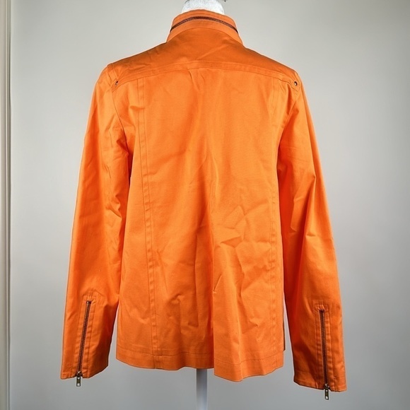 Linea by Louis Dell’Olio Military Style Jacket With Zippered Sleeves Orange Sz S - Picture 7 of 16